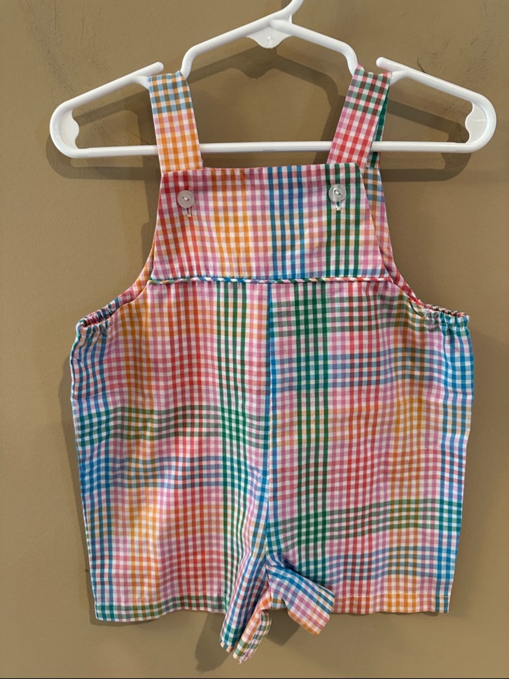 Little English plaid summer romper 9 month